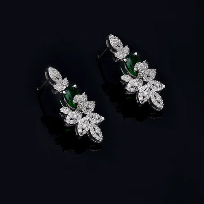 Luxury 4-Piece Sparkling Crystal Wedding Bride Sparkling Jewelry Accessories Suitable for Bridal Parties, Dates, Queen Gifts