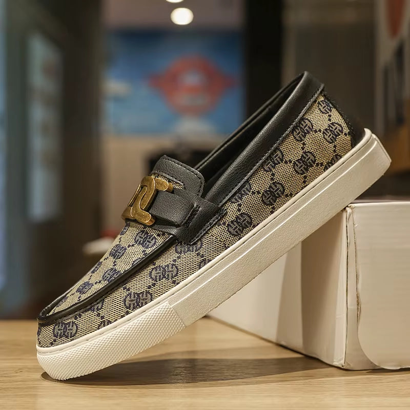 2024 New Bussiness Casual Shoes for Men Low-Top Fashion Loafers Slip on Flat Boat Shoe Mens Luxury Leather Shoes