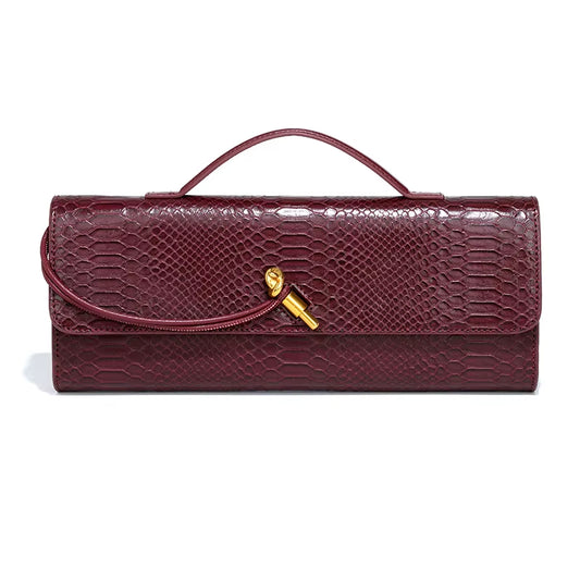 Luxury Design Top-Handle Bag for Women Evening Handbag Long Purse, Crocodile Pattern Crossbody Shoulder Bags Fashionable Outfits
