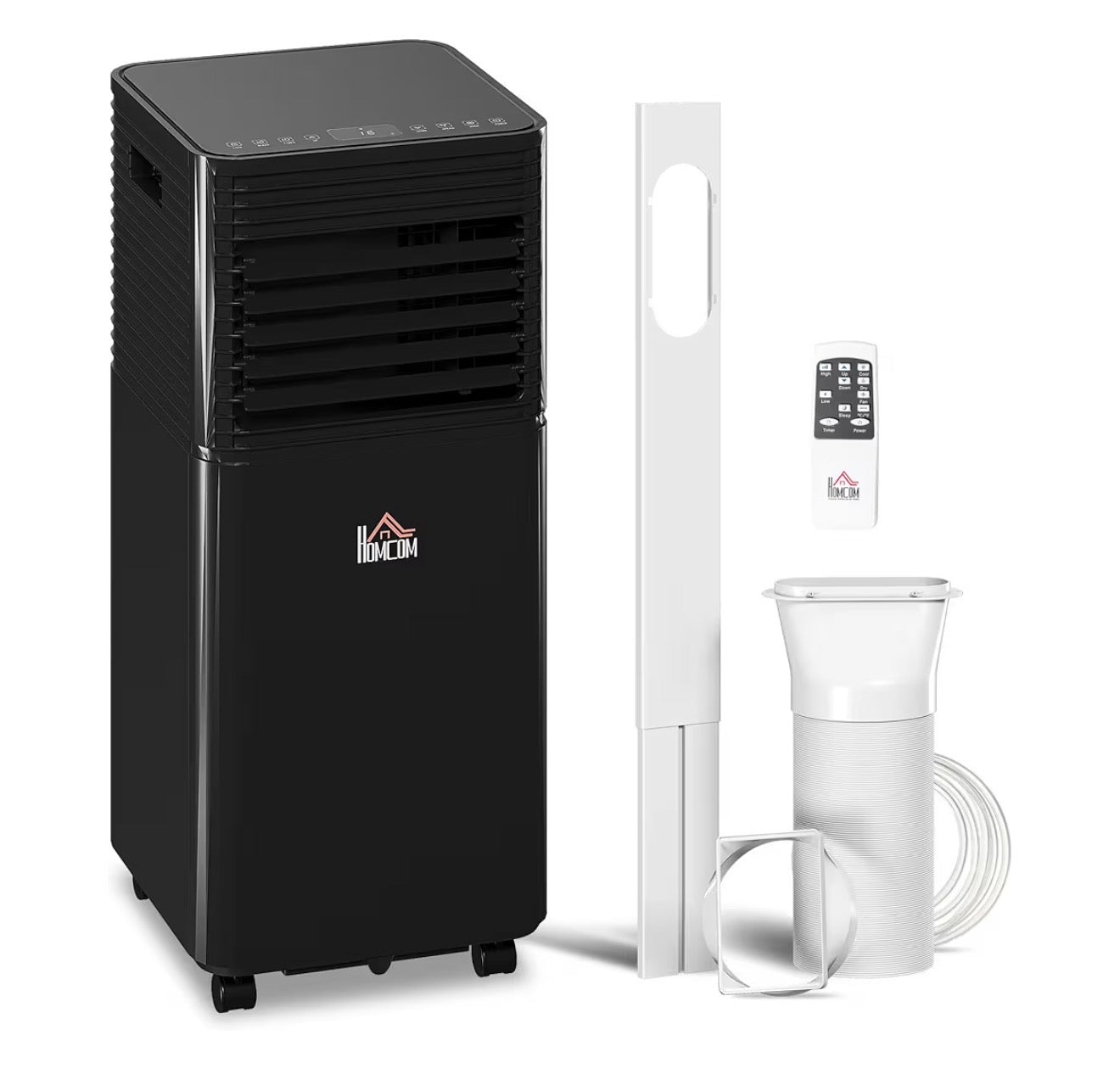 HOMCOM Portable Air Conditioner 7000 BTU, 4-in-1 Cooling, Fan, Dehumidifier & Sleep Mode, Mobile Air Conditioning Unit with Remote Control, 24H Timer, Window Mount Kit for Rooms up to 26㎡