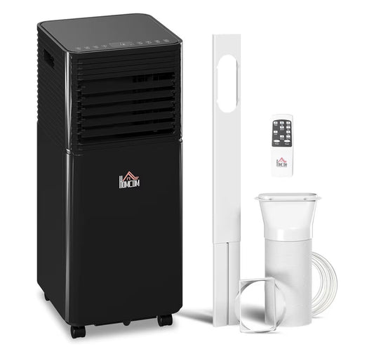 HOMCOM Portable Air Conditioner 7000 BTU, 4-in-1 Cooling, Fan, Dehumidifier & Sleep Mode, Mobile Air Conditioning Unit with Remote Control, 24H Timer, Window Mount Kit for Rooms up to 26㎡