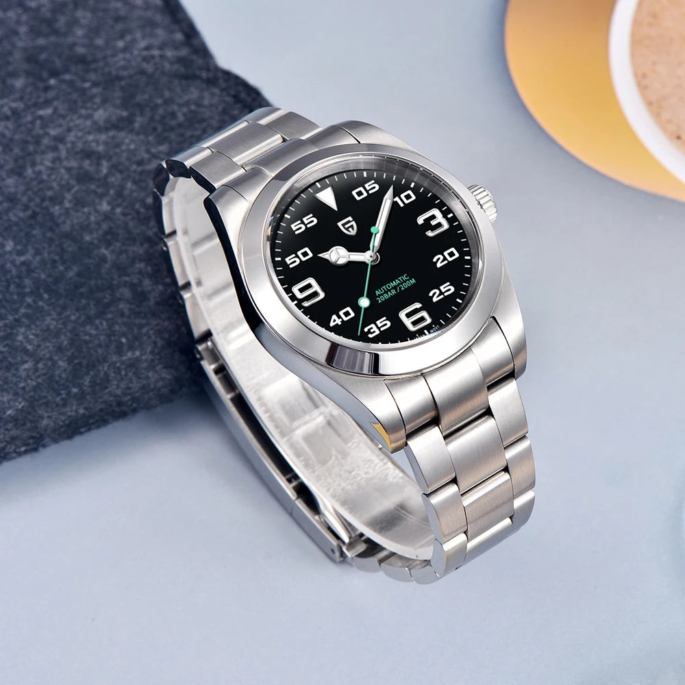 PD-1692V2 Men'S Automatic Watch 40MM Stainless Steel Mechanical Watch Sapphire AR Coating 200M Waterproof Watch