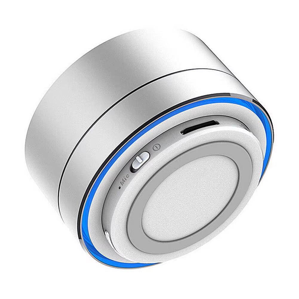 Wireless Mini Bluetooth Speaker with Super Bass for Samsung, iPhone, iPad, and Tablets - Silver Grey