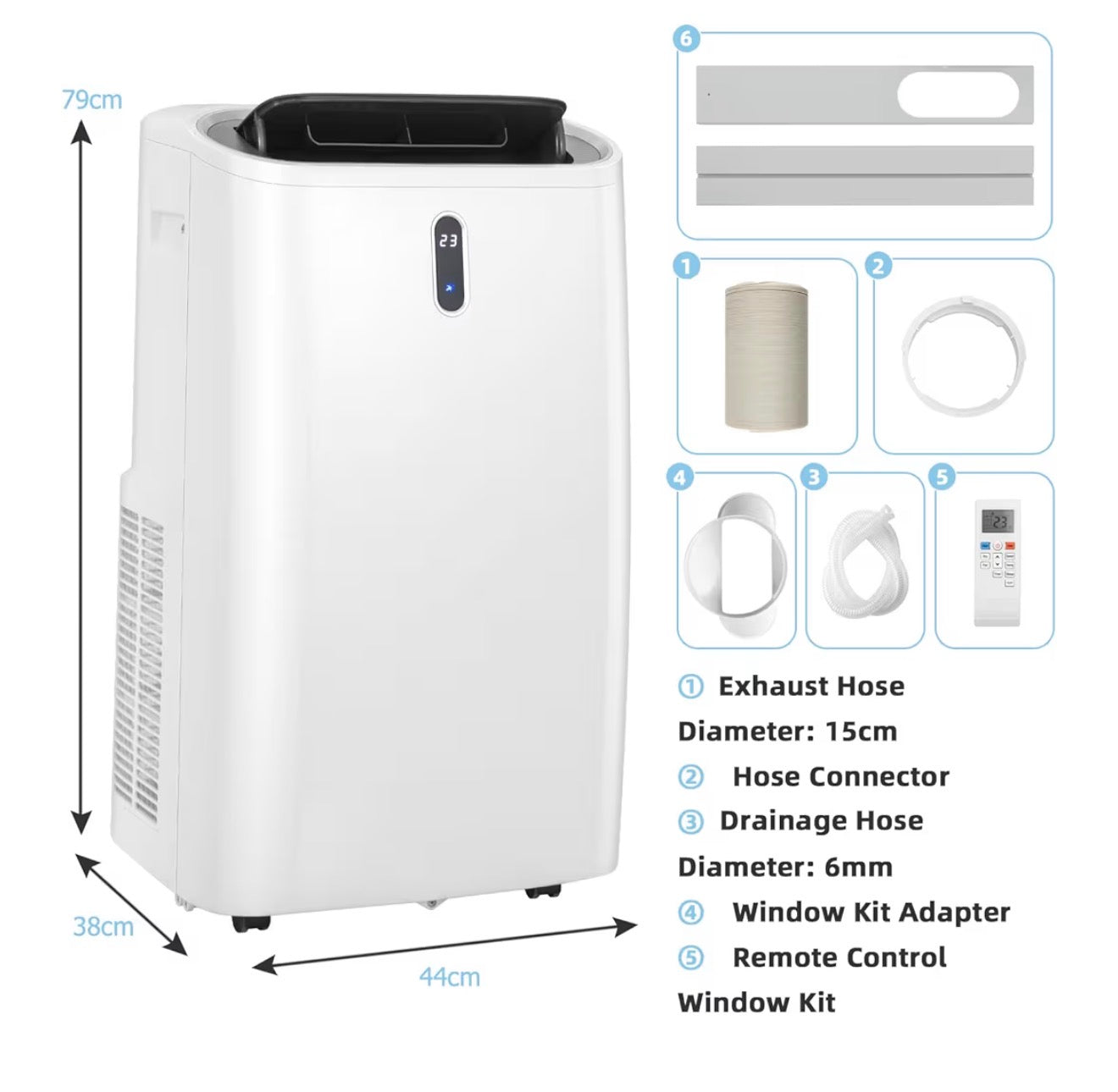 TANGZON 5-in-1 Portable Air Conditioner 12000 BTU, Mobile Air Conditioning Unit, Heater, Dehumidifier, 3 Speeds Fan with Sleep Mode, Remote Control, 24H Timer, Digital Display & Window Kit, AC Unit