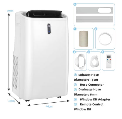 TANGZON 5-in-1 Portable Air Conditioner 12000 BTU, Mobile Air Conditioning Unit, Heater, Dehumidifier, 3 Speeds Fan with Sleep Mode, Remote Control, 24H Timer, Digital Display & Window Kit, AC Unit
