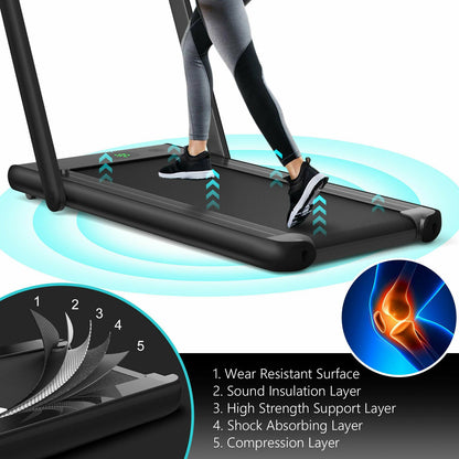 Folding Electric Treadmill with Bluetooth Connectivity (1-12 KPH)