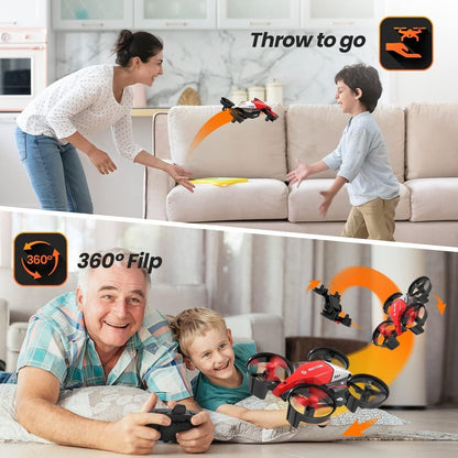 HS210F Mini Nano RC Drone for Kids Gift Portable Pocket Quadcopter with Altitude Hold, 3D Flips and Headless Mode, Race Drone with Light Easy to Fly for Beginners