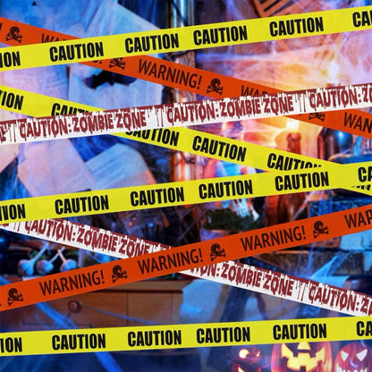 Jsdoin 30m Halloween Caution Tape | Yellow Hazard Decor