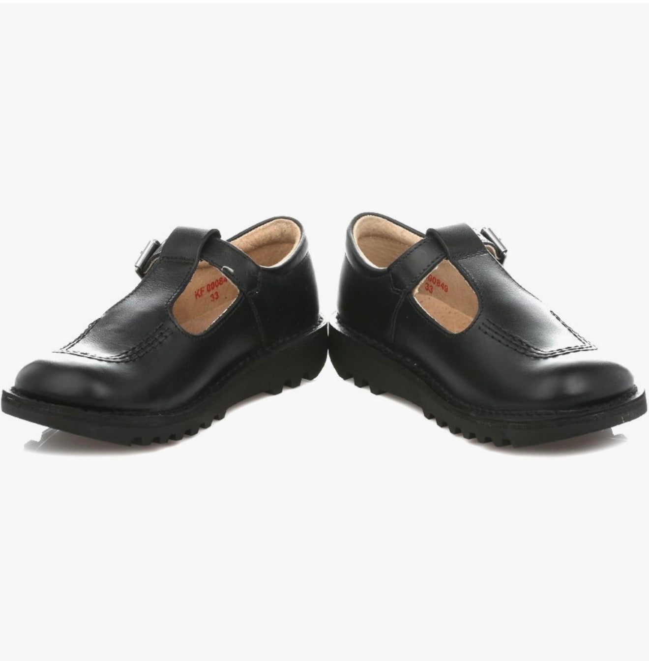 Kickers Girls’ Kick T Bar Black School Shoes