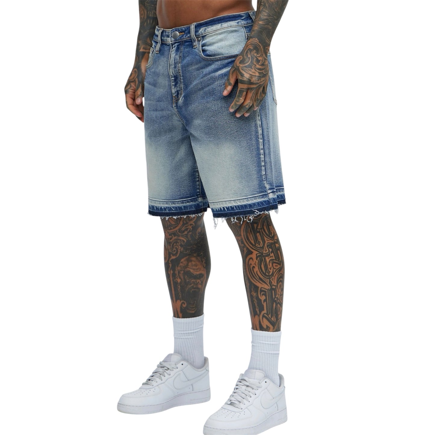 Run Around Relaxed Denim Shorts Medium Wash