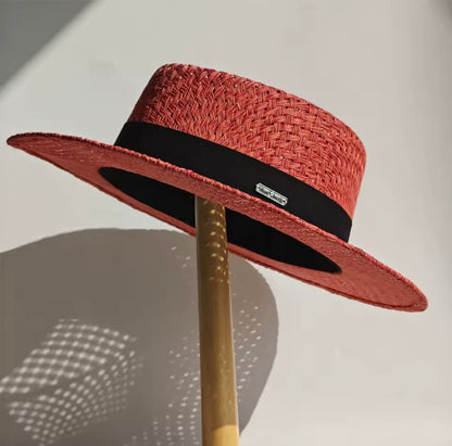 2026 Beach Straw Hat for Women Wide Brim UV Protection Boater Style Summer Hat