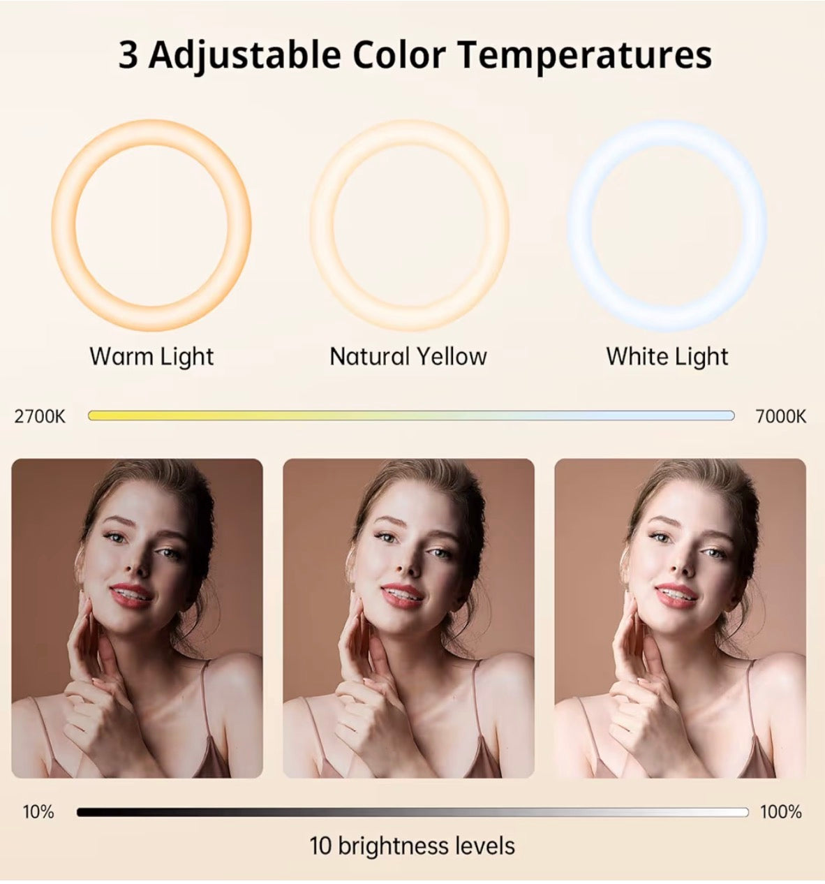 ATUMTEK 12-inch Ring Light Tripod 63-inch LED Selfie Light Remote