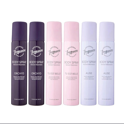 Designer Fragrances 6 Pack Women’s Body Spray Assorted Aromas 100ml UK