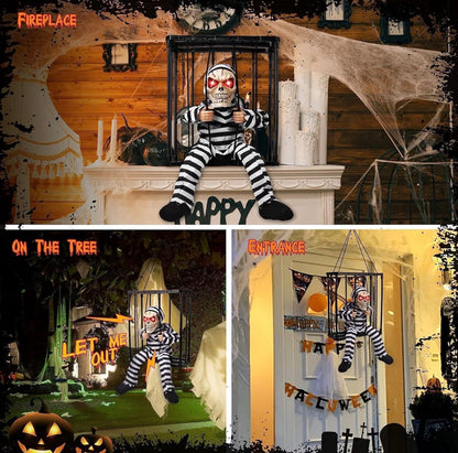 Screaming Animated Halloween Skeleton Ghost with Infrared Sensor | Minja Superstore