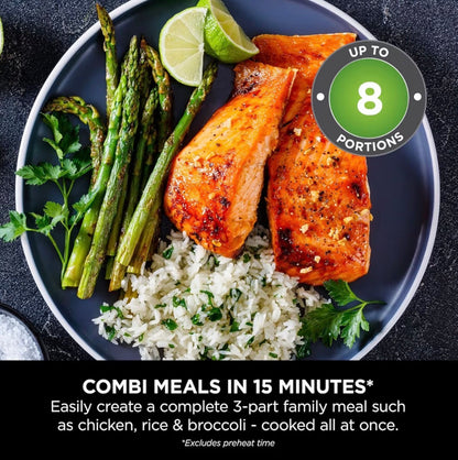 Combi 12-In-1 Multi-Cooker, Oven & Air Fryer, 12 Cooking Functions, Make 15 Minute* Family-Size Meals, Includes Bake Tray, Pan, & Recipe Guide, Grey, SFP700UK