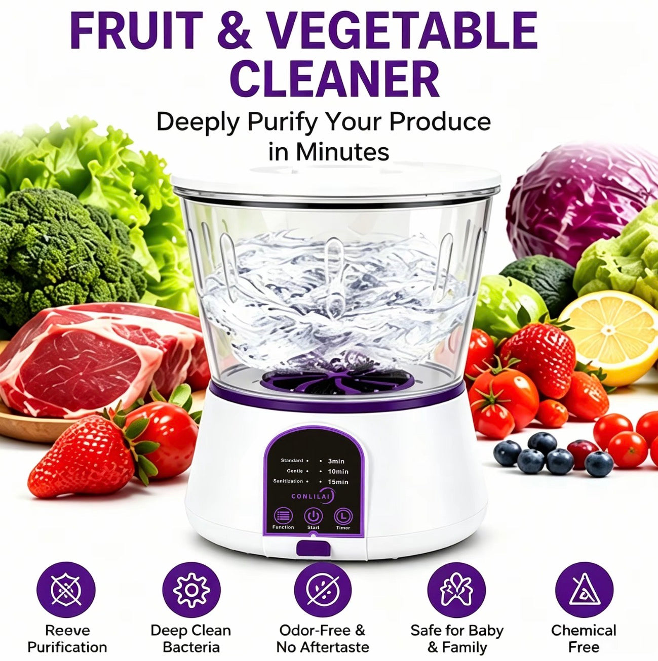 Livlux Wireless Fruit & Vegetable Purifier Machine