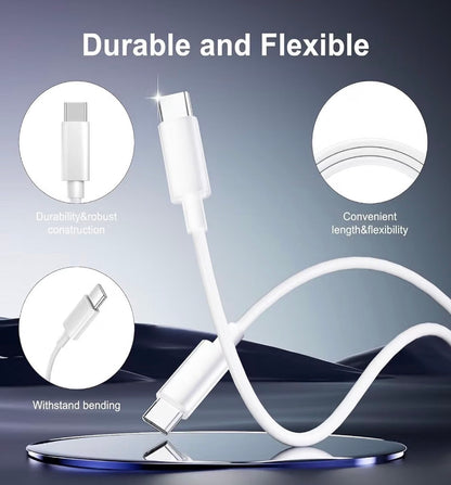 USB-C to USB-C Charger Cable 1M Fast Charging iPhone 17 16 15