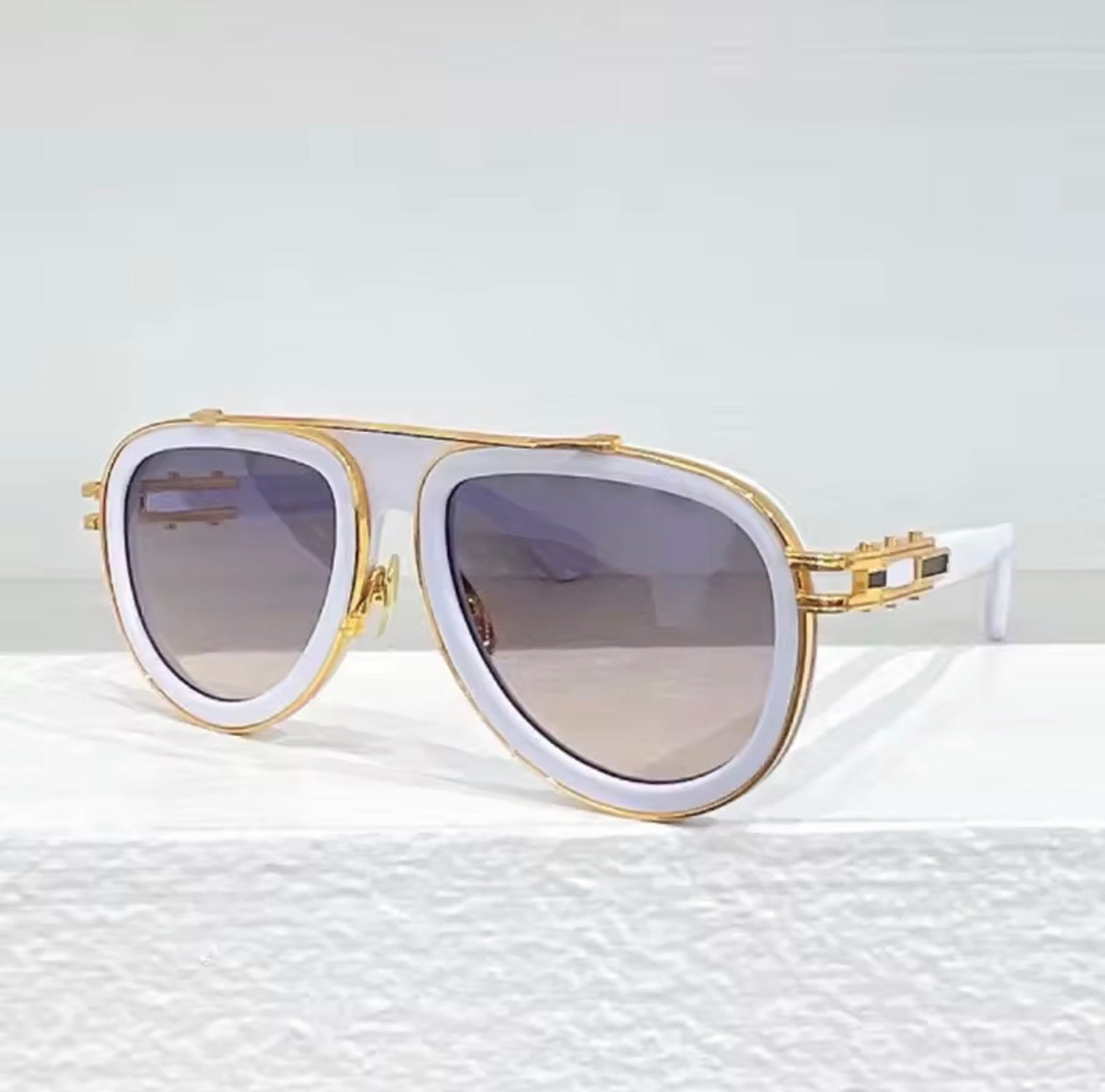Ins 403B America High Street Designer Brand Sunglasses Oval Gradient Handmade Alloy Hinge Punk Style Uv400 Eyeglasses with Case