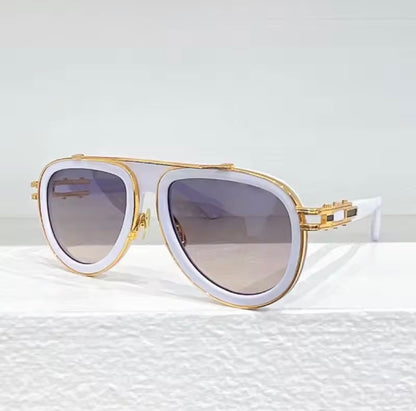 Ins 403B America High Street Designer Brand Sunglasses Oval Gradient Handmade Alloy Hinge Punk Style Uv400 Eyeglasses with Case