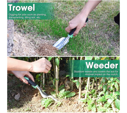 LBSTP 10 Piece Gardening Tools Set with Stainless Steel Hand Tools & Storage Bag