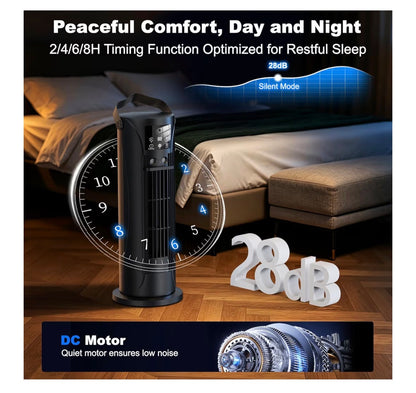 Portable Air Conditioner, 28dB Air Cooler, 26ft/s Velocity Mini Air Conditioning Unit with 2-8H Timer, 120° Oscillation, 1-Touch Turbo Mode Cool Mist, Low Energy Small Air Conditioner for Home(Black)