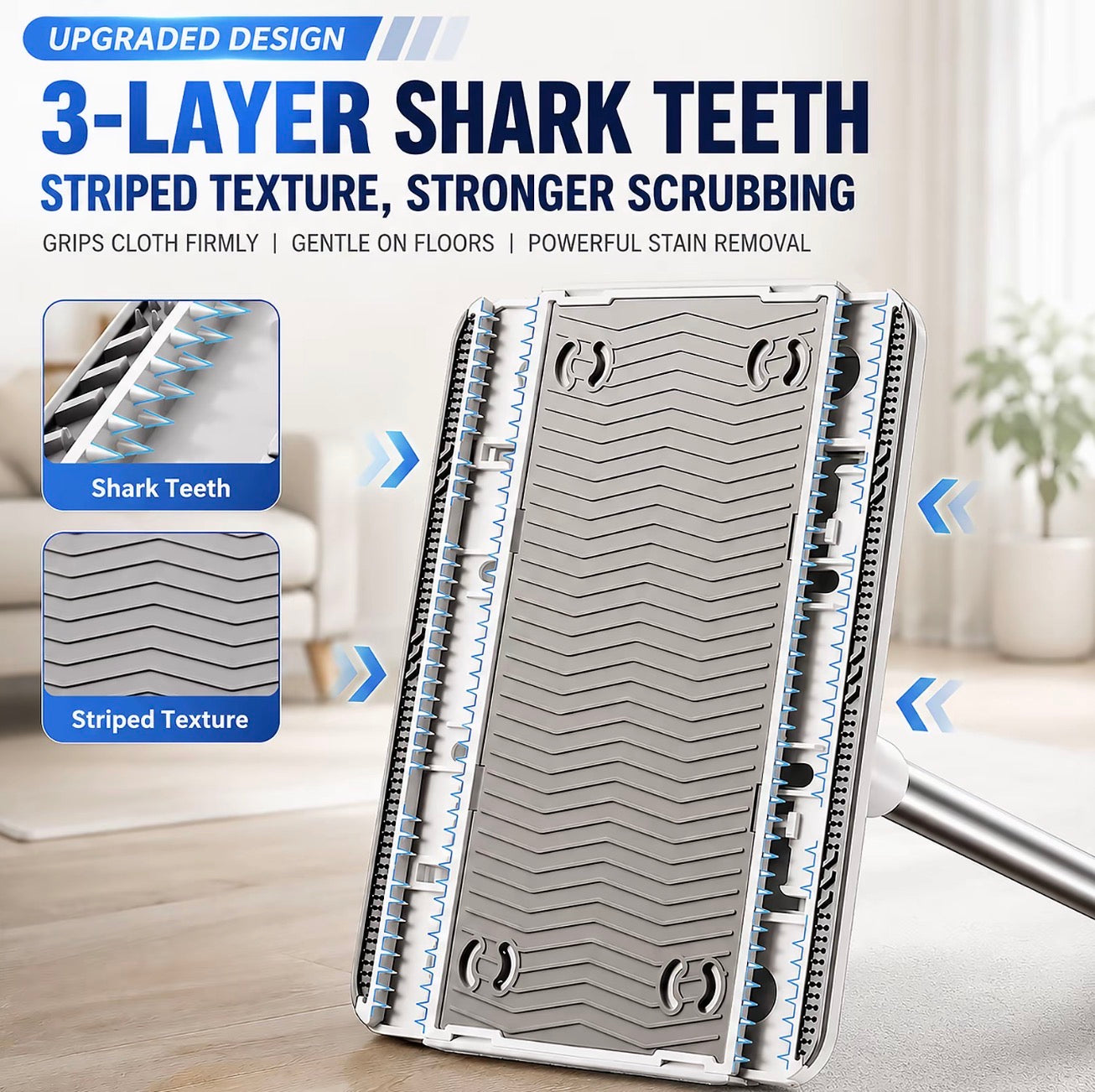 SOPAMI Extendable Telescopic Flat Clip Mop 360° Swivel