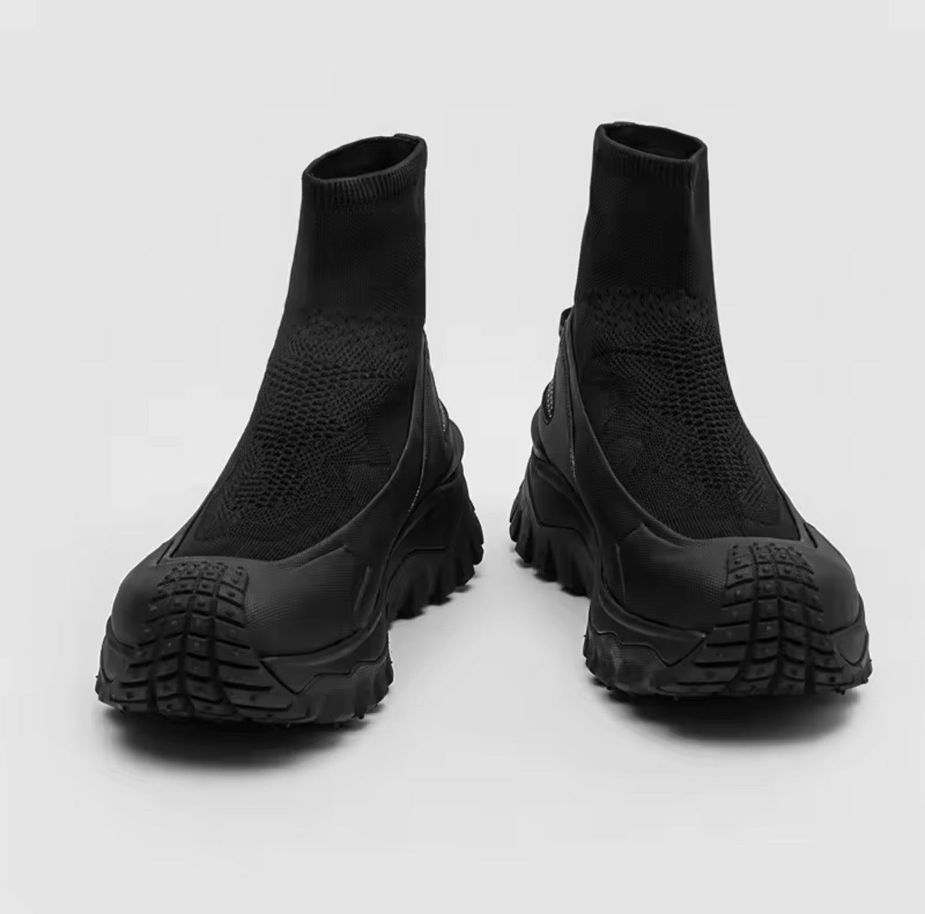 European Station Autumn/Winter New Splicing Men Boots Knitted Height Increase Naughty  Handsome Chelsea Fashion Boots