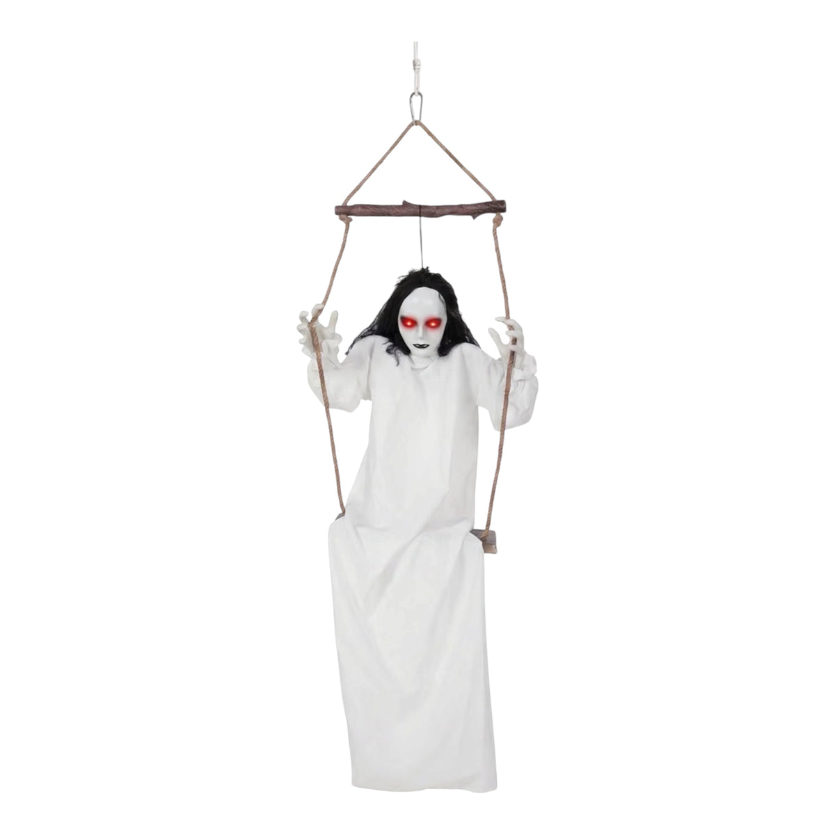 HOMCOM 170cm Animated Hanging Swing Ghost Halloween Decoration