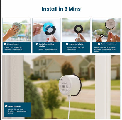 2K Litokam Window Camera Indoor Security Camera