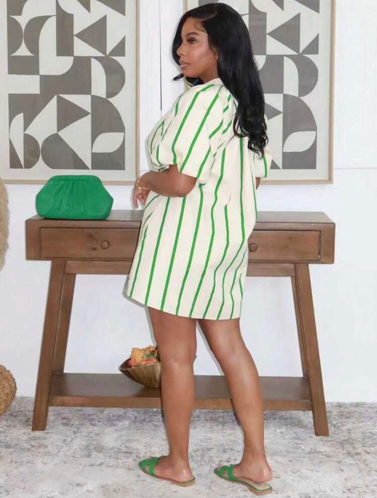 Women’s Striped Short Sleeve Pocket Casual Summer Dress