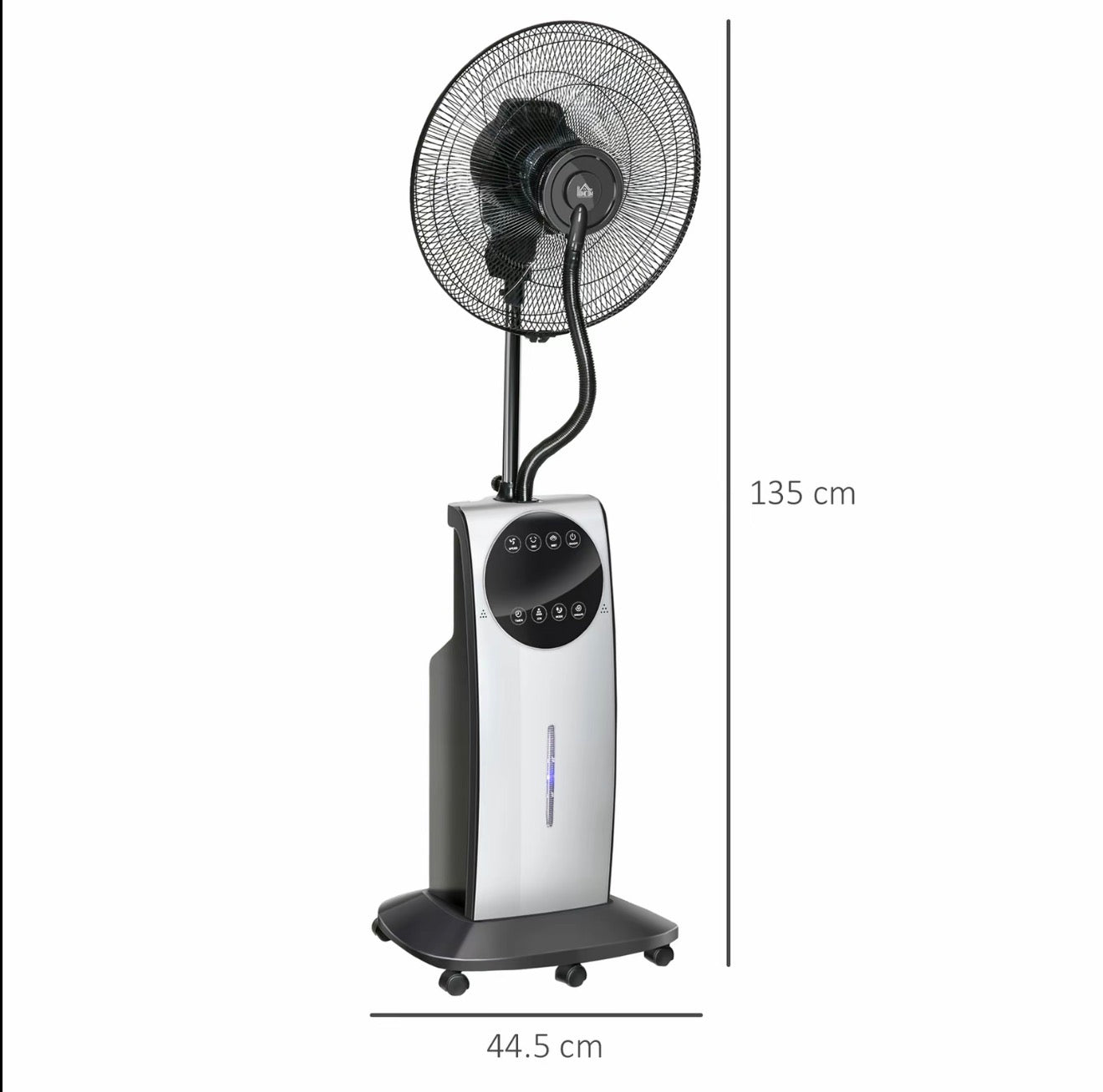 HOMCOM Pedestal Fan with Water Mist Spray 3.1L Tank