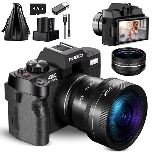 Compact 4K Digital Photography Camera with WIFI, 48MP Camcorder, and 16X Digital Zoom for Vlogging and YouTube