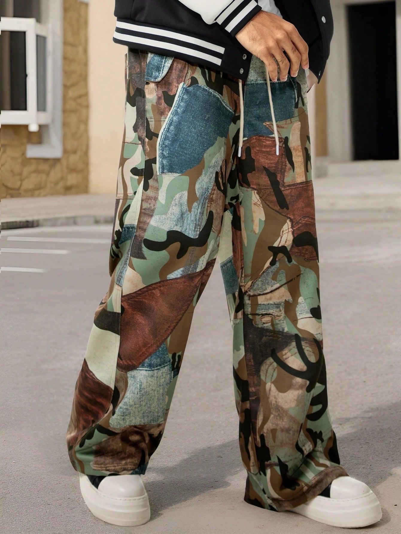 Manfinity EMRG Men'S Casual Camouflage Printed Drawstring Waist Pants