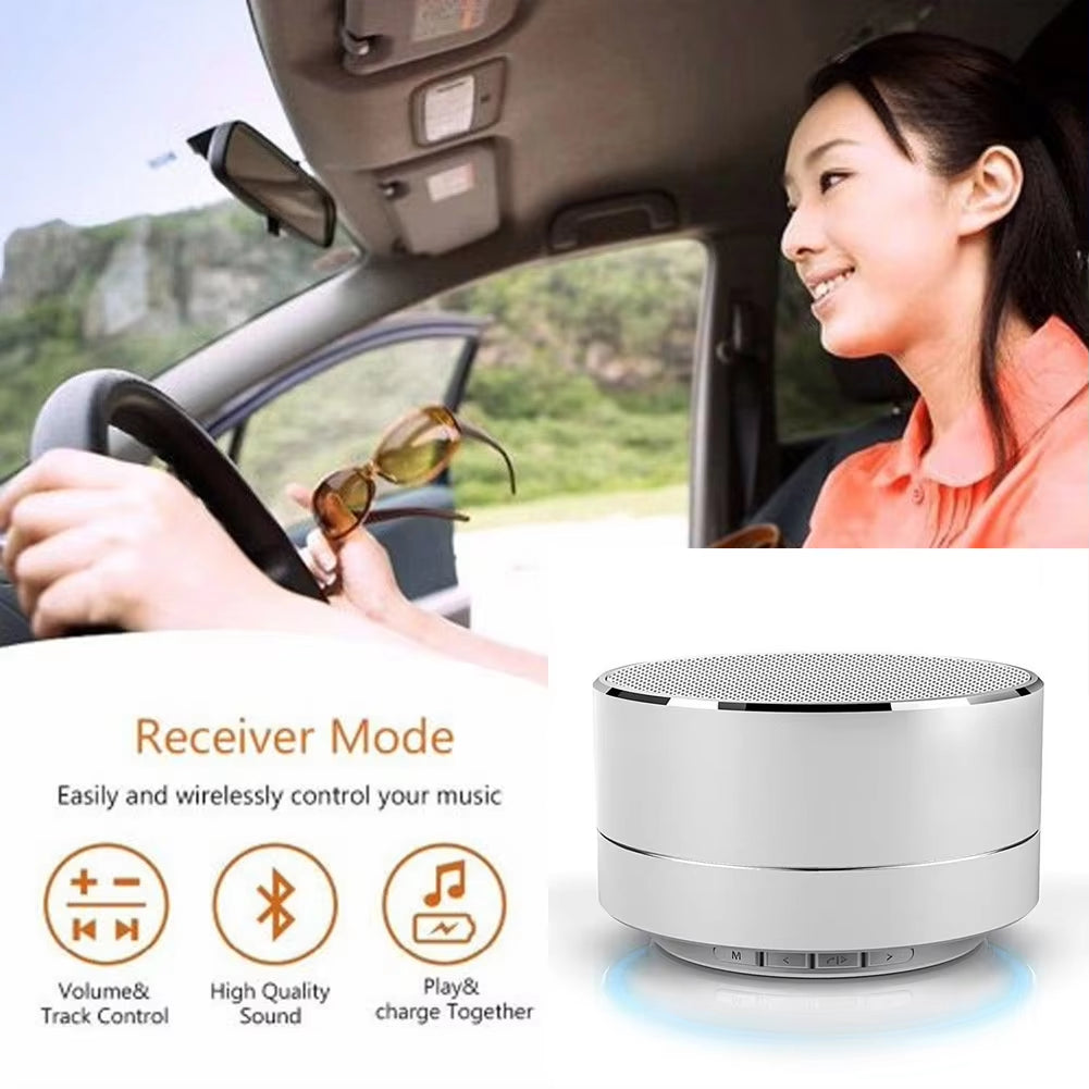 Wireless Mini Bluetooth Speaker with Super Bass for Samsung, iPhone, iPad, and Tablets - Silver Grey