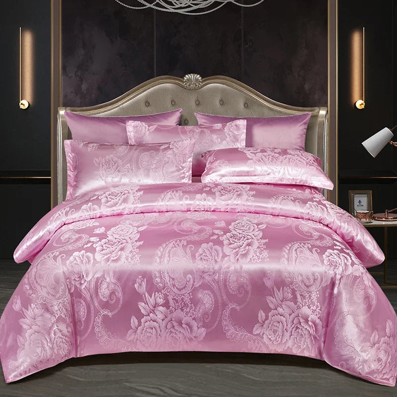 3Pcs Duvet Cover and Pillow Case Set No Filling,European Light Luxury Type Skin-Friendly Soft Fabric,For Family Bedroom Bedding