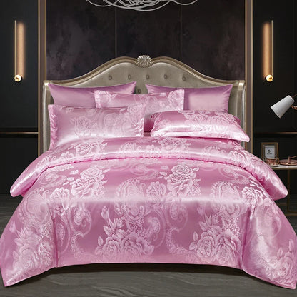 3Pcs Duvet Cover and Pillow Case Set No Filling,European Light Luxury Type Skin-Friendly Soft Fabric,For Family Bedroom Bedding