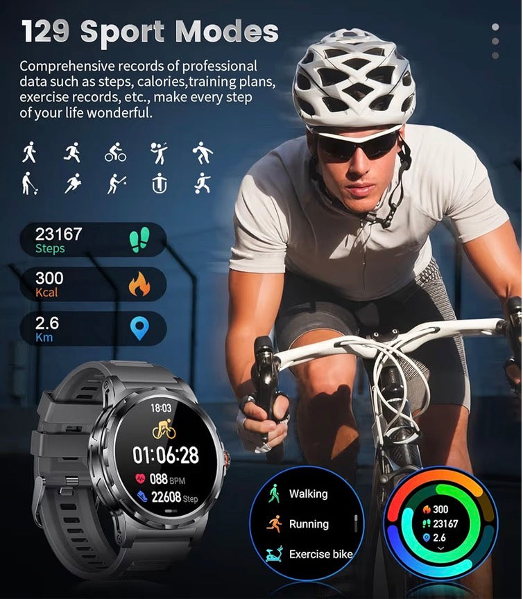 LIGE Smart Watch for Men 1.43 AMOLED Bluetooth Calling 110+ Sports