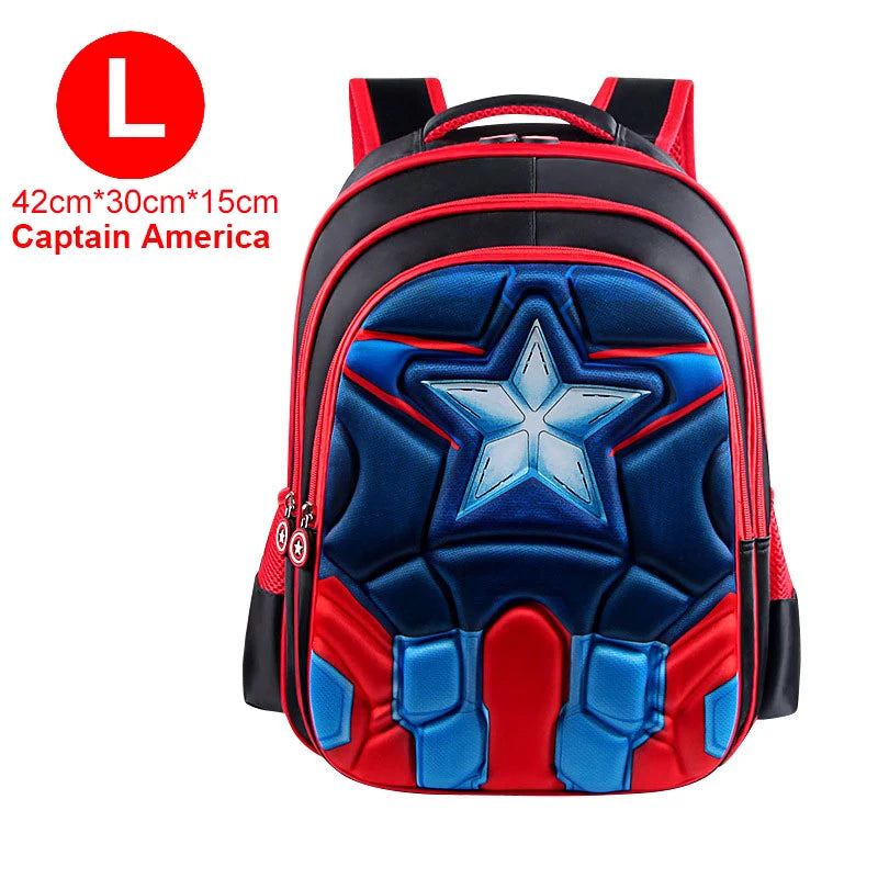 Boy Schoolbag Spiderman Captain America Children Kindergarten School Bag Teenager Kids Student Backpack