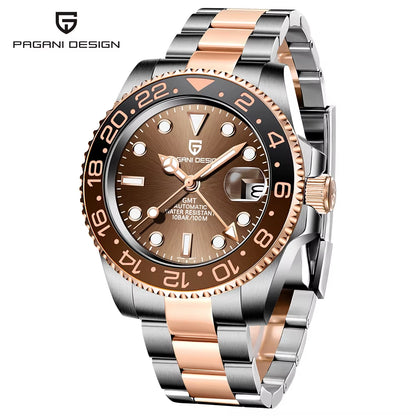 Top Brand Men Mechanical Wristwatches Luxurys Ceramic Bezel GMT Watches Automatic 100M Waterproof Watch for Men