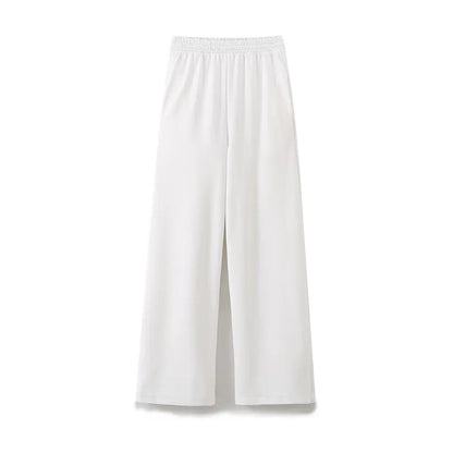 2024 Women'S Solid Casual T Shirts Pant Set Short Sleeves O-Neck T-Shirt Top+Lace-Up Loose Side Pockets Straight Pant
