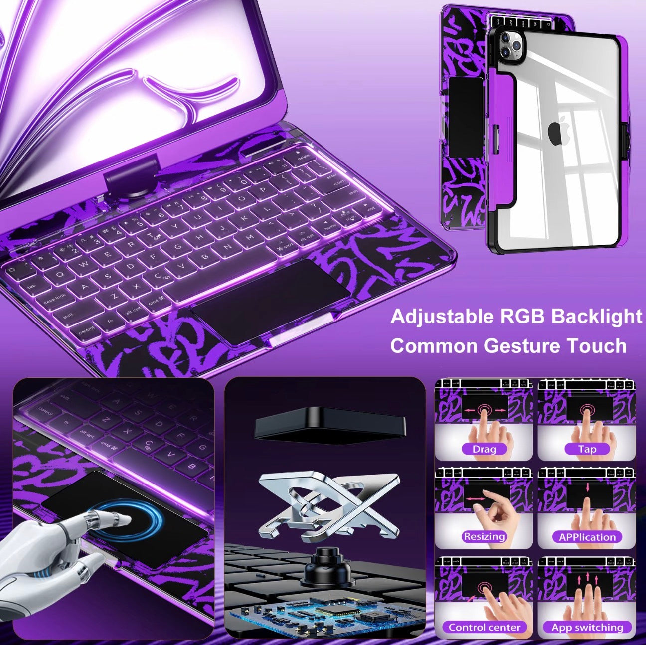 All-in-One Clear Keyboard Case for iPad Pro and iPad Air