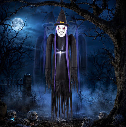 Warmiehomy 6FT Halloween Inflatable Hanging Evil Witch Decoration