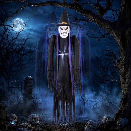 Warmiehomy 6FT Halloween Inflatable Hanging Evil Witch Decoration