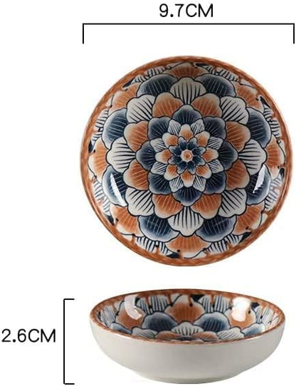 Porcelain Tapas Dishes,Snack Bowls for Tapas,Tapas Bowl Set,Ceramic Dipping Bowls,6Pcs Ø 10 Cm Small Spice Bowl,Dishes Sauce Dishes for Sushi,Sauce,Snack and Soy