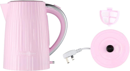 Russell Hobbs Electric Kettle (Hot Water, Tea or Coffee, 1.7L, Push to Open Lid, Perfect Pour Spout, Removable Washable Filter, Illuminated Switch, Chrome Accents, Raspberry, 3000W) Eden 27362