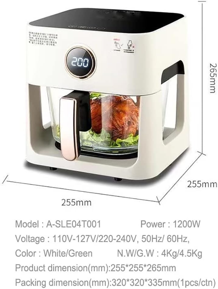 Air Fryer, Smart Digital 4L Electric Oven with Touch Screen 1200W - Rapid Air Circulation for Baking, Roasting, Grilling, Dehydrating