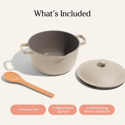 Perfect Pot - 5.2 L. Nonstick Ceramic Sauce Pan with Lid | Versatile Cookware for Stovetop and Oven | Steam, Bake, Braise, Roast | PTFE and Pfoa-Free | Toxin-Free, Easy to Clean | Steam