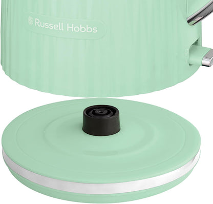 Russell Hobbs Electric Kettle (Hot Water, Tea or Coffee, 1.7L, Push to Open Lid, Perfect Pour Spout, Removable Washable Filter, Illuminated Switch, Chrome Accents, Pistachio, 3000W) Eden 27364