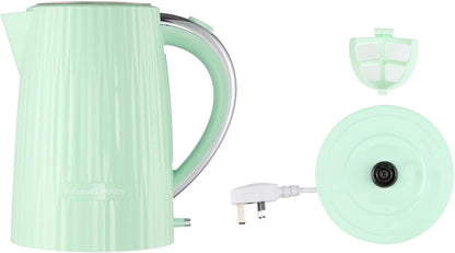 Russell Hobbs Electric Kettle (Hot Water, Tea or Coffee, 1.7L, Push to Open Lid, Perfect Pour Spout, Removable Washable Filter, Illuminated Switch, Chrome Accents, Pistachio, 3000W) Eden 27364
