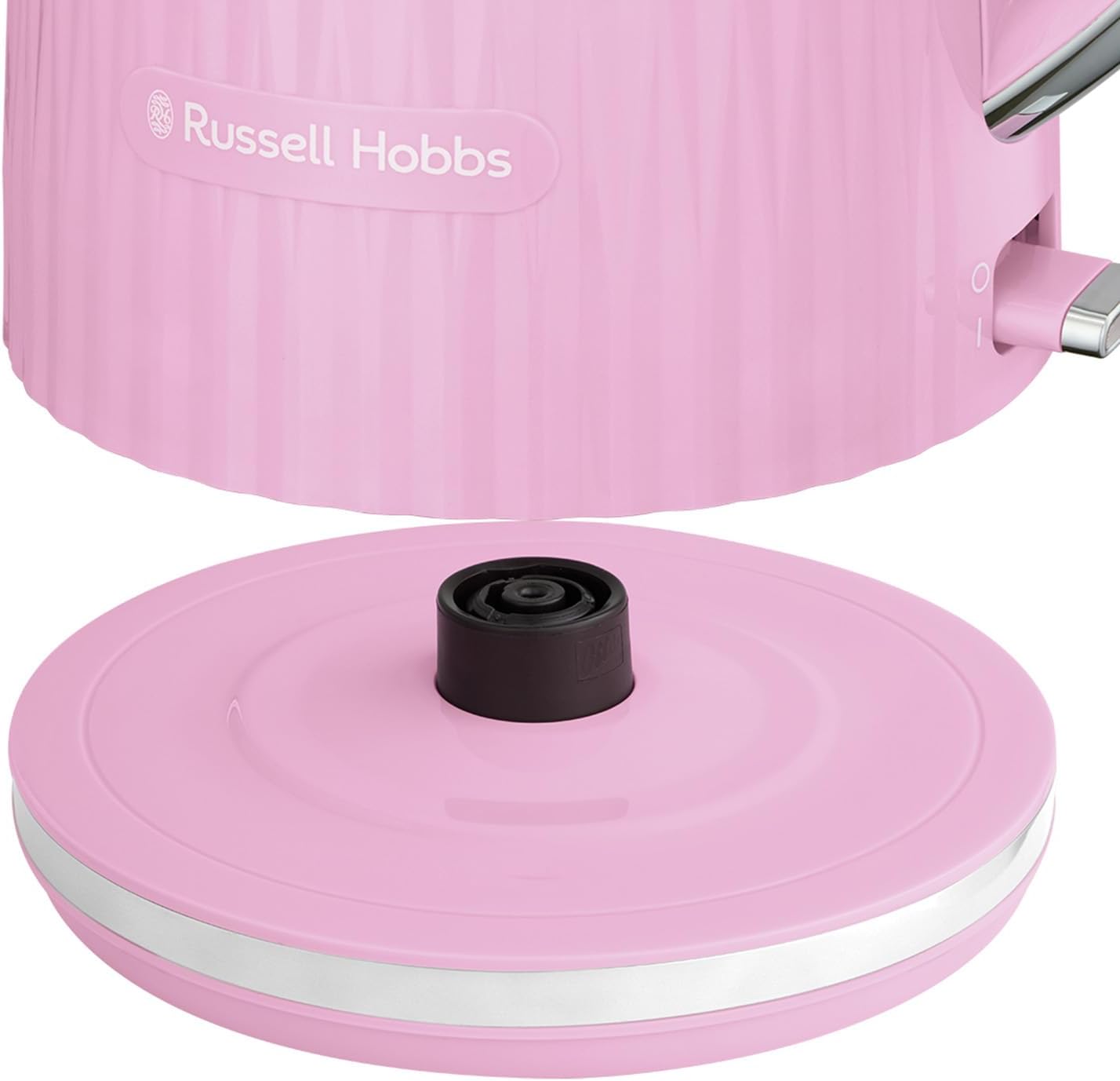 Russell Hobbs Electric Kettle (Hot Water, Tea or Coffee, 1.7L, Push to Open Lid, Perfect Pour Spout, Removable Washable Filter, Illuminated Switch, Chrome Accents, Raspberry, 3000W) Eden 27362